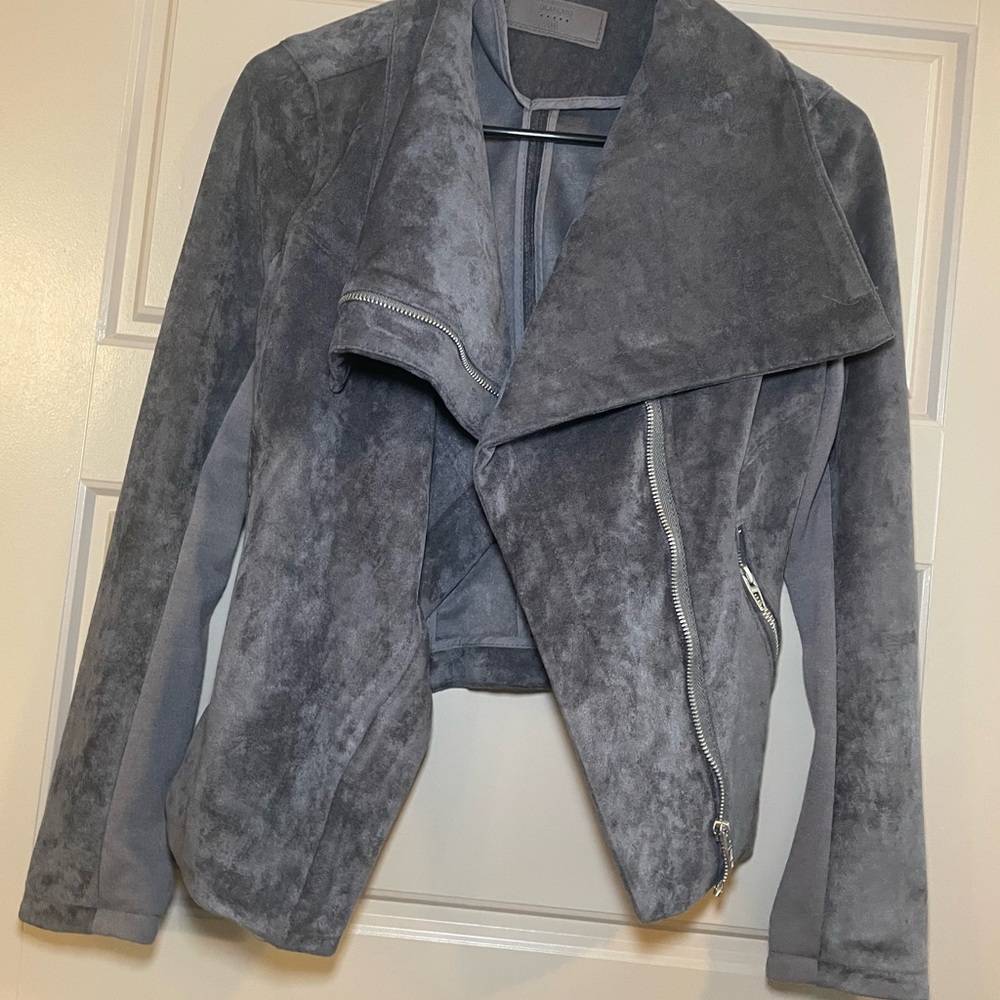 XS blank NYC grey faux suede jacket